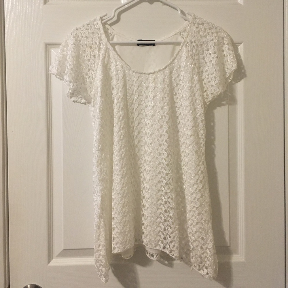 NWOT Brittany Black White Lace Blouse